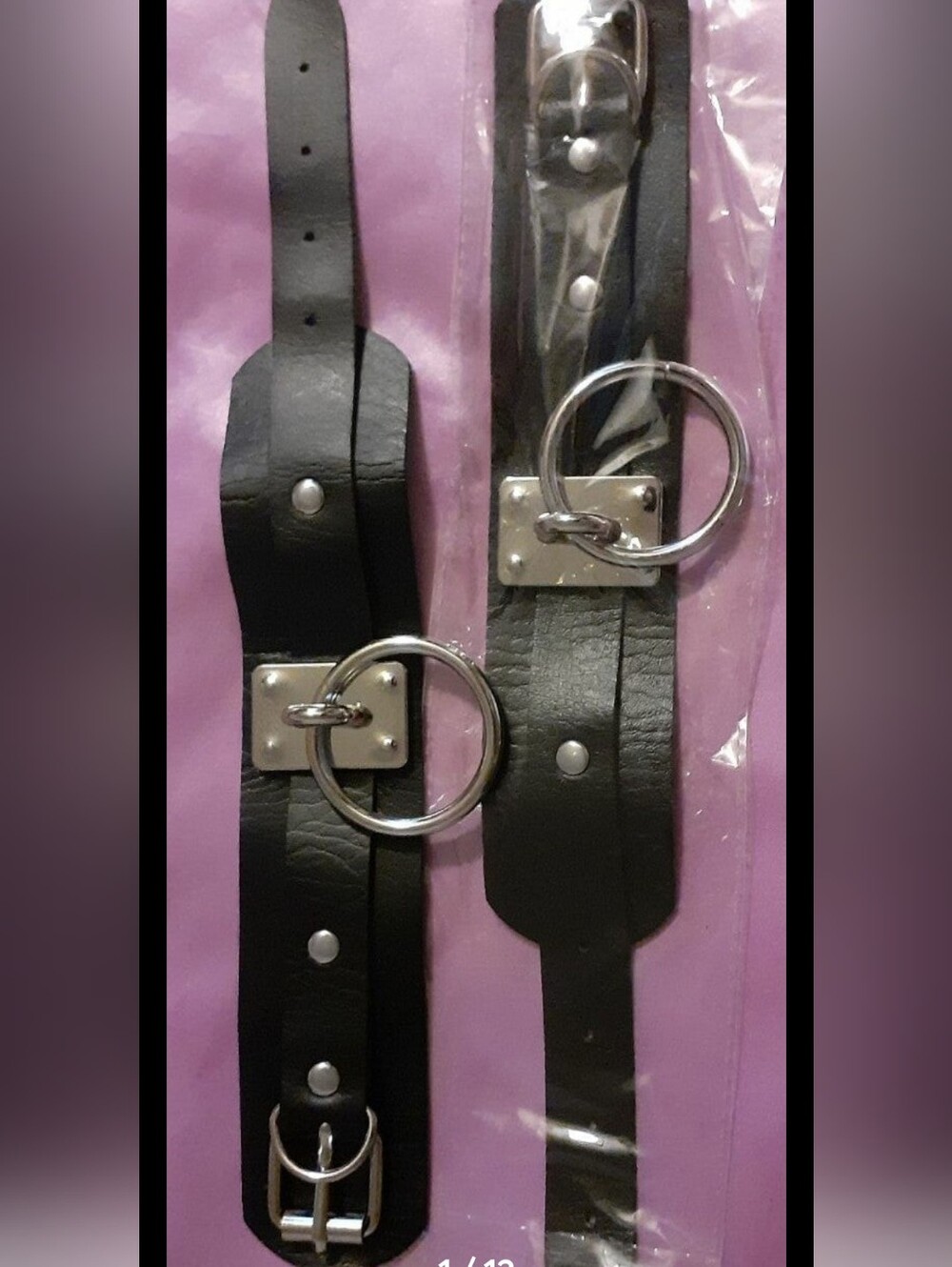 Unisex Goth Bondage Vegan Leather Bracelet/Collar (one)